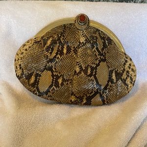 Vintage Judith Lieber snakeskin clutch